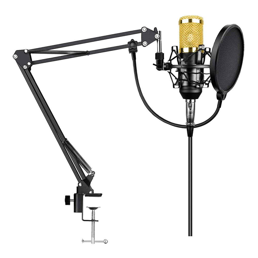 Microfono Condenser Kit Brazo Articulado Filtro Araña Pipeta