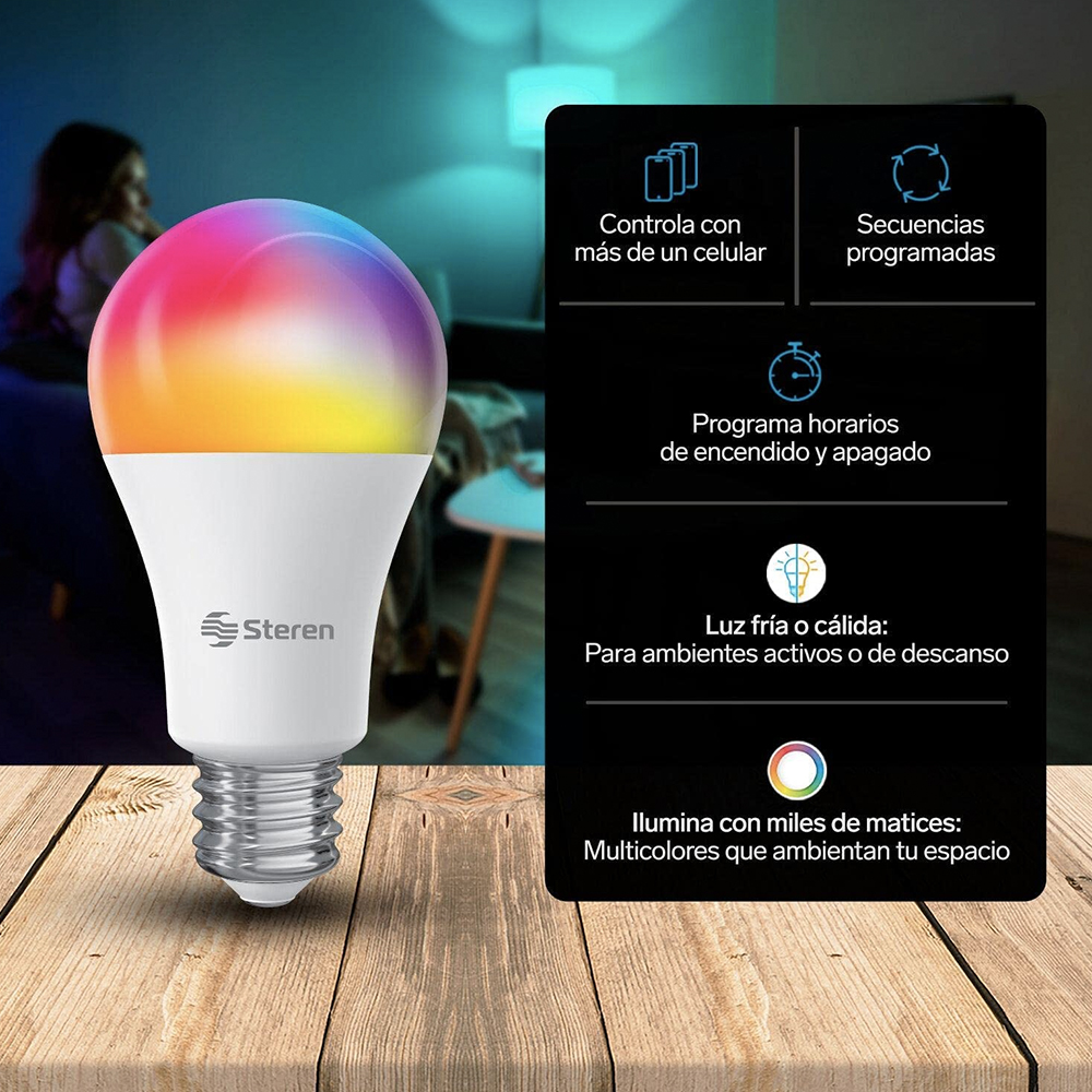 Bombilla LED Inteligente Wi-Fi Next NHB-C110 2PK RGB – Doble click