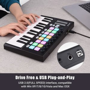 Controlador MIDI Orca Mini25 de 25 teclas Worlde - Image 8