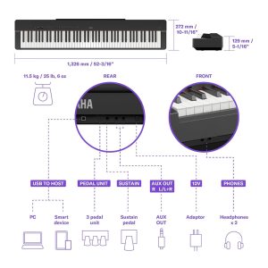 Piano digital de 88 teclas P-225B Yamaha - Image 4