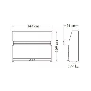 Piano vertical de 88 teclas JU109PWH Yamaha - Image 3
